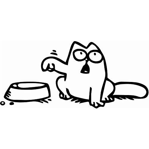 마니- 고양이 Hungry 고양이 - Feed Me 비닐 데칼 화이트 - Funny 고양이 스티커 자동차, 노트북, 벽