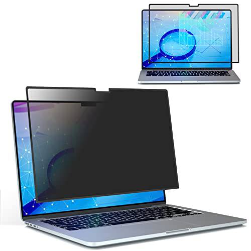 맥북 프로 16 프라이버시 스크린, 프라이버시 화면보호필름, 액정보호필름 호환가능한 맥북 프로 16.2 인치 2021 M1 프로/ M1 맥스 (A2485)- 노트북 프라이버시 필터/ 기포 프리/ 간편 on/ Off