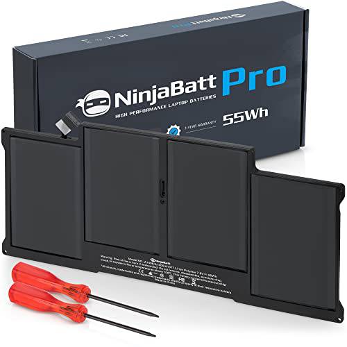 NinjaBatt 배터리 A1466 A1496 애플 맥북 에어 13 인치 [2010 2011 2012 2013 2014 2015 2016 2017 Years] A1369 A1405 A1377 - 고성능 [7200mAh/ 55Wh/ 7.6V]