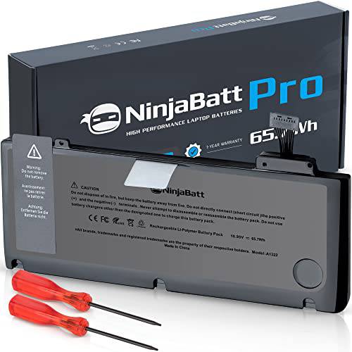 NinjaBatt 배터리 A1278 A1322 애플 맥북 프로 13 [2009 2010 2011 2012 Years] - 고성능 [65.7Wh/ 10.95v]