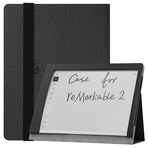케이스 Remarkable 2 용지,종이 태블릿, 태블릿PC 10.3 2020 출시, 슬림 경량 보호 스탠드 커버 북 폴리오 가죽 케이스 Remarkable 2 10.3 디지털 메모장 - 블랙
