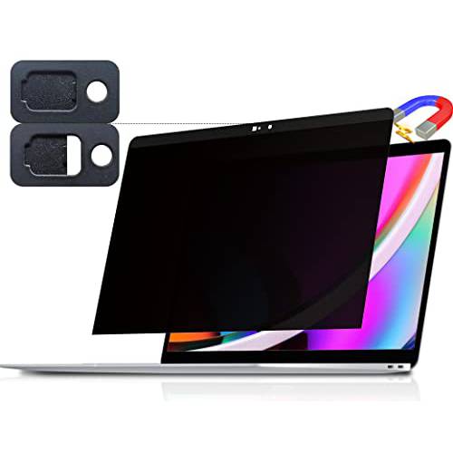 프라이버시 스크린 맥북 프로 13 인치 (2016-2020, M1) or 맥북 에어 13 in(2018-2020, M1), 자석 탈부착가능 안티 블루라이트 글레어 필터 프라이버시 화면보호필름, 액정보호필름 카메라 커버 Mac 13In 노트북