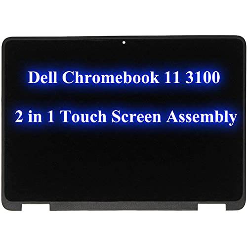 WARWOLFTEAM 교체용 호환가능한 Dell 크롬북 3100 2-in-1 LCD 디스플레이 터치 스크린 조립품 베젤 프레임 11.6 HD 9MH3J 45GHC 1366X768 40 핀