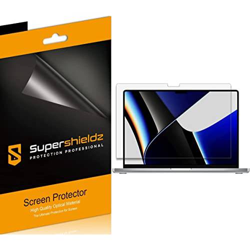 (3 팩) Supershieldz Designed New 맥북 프로 16 인치 (2021 출시) [M1 프로/ M1 맥스 모델 A2485] 화면보호필름, 액정보호필름, 하이 해상도 클리어 쉴드 (애완동물)