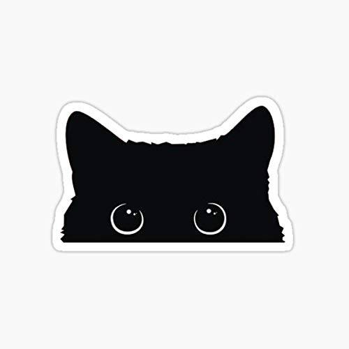 귀여운 블랙 고양이 스티커 - 스티커 그래픽 - 스티커S  물병, 워터보틀 노트북 밈 스티커S 방수 미적 비닐 데칼,도안 스티커S 성인 Teens