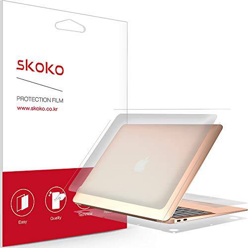 skoko [4 in 1] 풀 바디 보호 호환가능한 맥북 에어 13 인치 2021 M1 (A2337),  기포방지, 간편 설치, 심플 디자인, 클리어 스킨 커버