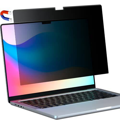 프라이버시 스크린 맥북 프로 16 인치 2021, 자석 탈부착가능 매트 안티 블루라이트 글레어 필터 16inch 쉴드 Mac 프로 16.2 in(2021 M1 프로/ 맥스 Chip)-A2485, Mac 16in 노트북 프라이버시 화면보호필름, 액정보호필름