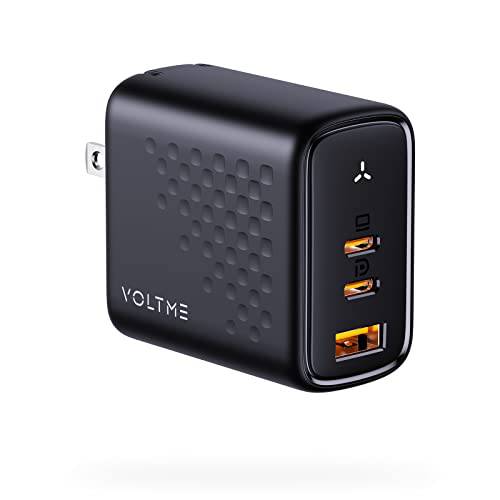 USB C 충전기 65W 여행용 VOLTME 어댑터 3 포트 파워 Delivery, USB 벽면 충전기 블록 폴더블 GaN 테크놀로지 사무용 여행 아이폰 13/ 12, 삼성, 맥북 프로, 노트북, 아이패드, 크롬북, etc