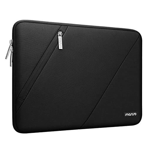 MOSISO 노트북 슬리브 호환가능한 맥북 프로 14 인치 2021 2022 M1 프로/ 맥스 A2442, 호환가능한 맥북 에어/ 프로 레티나, 13-13.3 인치 노트북, 폴리에스터 백 전면 왼쪽 모서리 포켓, 블랙
