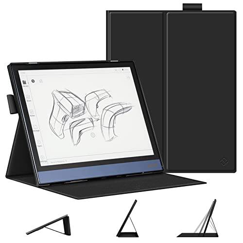 Fintie 접이식 케이스 호환가능한 BOOX 노트 에어 2 태블릿, 태블릿PC 10.3 인치 (2021 출시) - [ 플렉스 스탠드] Multi-Angle 폴더블 스탠드 커버 펜 홀더, 블랙