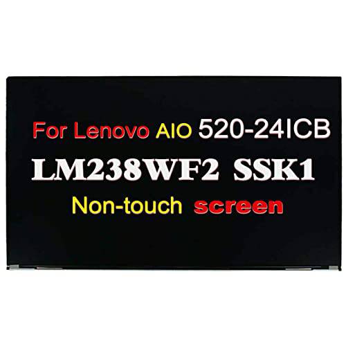 PEHDPVS LM238WF2-SSK1 LM238WF2-(SS)(K1) 스크린 교체용 23.8 LCD LED 스크린 디스플레이 1920x1080 FHD 호환가능한 레노버 AIO 520-24ICB (Non-Touch)