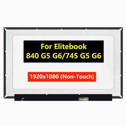 TFTcenter 스크린 교체용 HP 엘리트북 840 G5, 840 G6, 745 G5, 745 G6 LCD 스크린 14.0 인치 FHD 1920x1080 노트북 디스플레이 패널 (Non-Touch) L21943 L14383 L62774 L19199-001