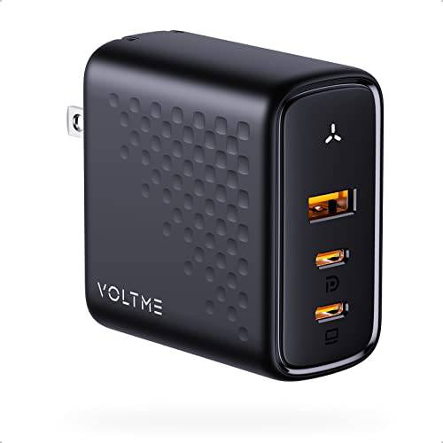 VOLTME 100W GaN III USB C 벽면 충전기, 3 포트 PPS 고속충전기 USB-C 멀티포트 파워 어댑터 맥북 프로/ 에어, 아이패드 미니/ 프로, 아이폰 13 프로 맥스/ 아이폰 12, 갤럭시 S22 울트라/ S21, Acer 니트로, 픽셀