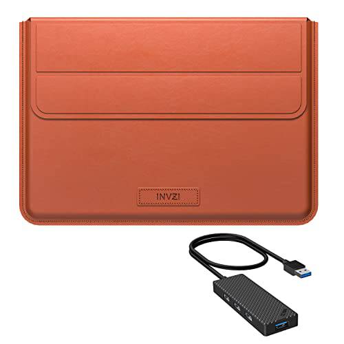 INVZI 노트북 슬리브 케이스 16 인치 and USB 3.0 허브 4-Port 노트북, 호환가능한 맥북 프로 2021 2022 M1 프로/ 맥스, 컴팩트 디자인 보이지않는 스탠드