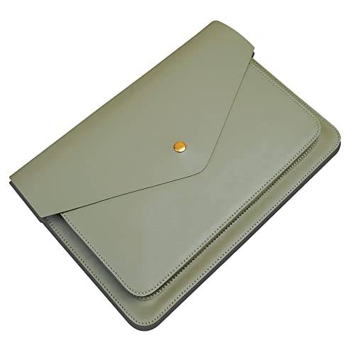 Benfan 가죽 노트북 슬리브 호환가능한 New 14 인치 맥북 프로 A2442, Old 맥북 에어 13 A1466 A1369, Old 맥북 프로 13 A1502 A1425, 서피스 노트북 13.5 컬러 그레이 그린