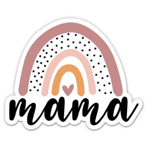 Mama 레인보우 스티커 - 3 노트북 스티커 - 방수 비닐 자동차, 폰,  물병, 워터보틀 - 귀여운 트렌디 보헤미안 레인보우 Mom 데칼