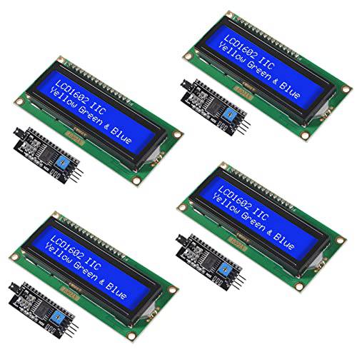 4Pcs LCD1602 1602 LCD 모듈 블루 스크린 16x2 캐릭터 LCD 디스플레이 IIC I2C Serial 인터페이스 어댑터 모듈