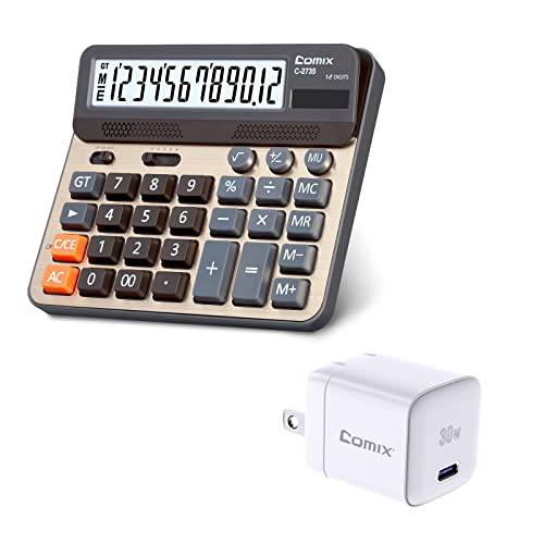 Comix 데스크탑 계산기 라지 컴퓨터 키+ Comix 30W PD3.0 PPS USB-C 고속충전기 어댑터