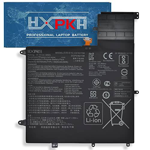 HXPK C21N1706 노트북 배터리 ASUS ZenBook 플립 S UX370F UX370U UX370UA UX370UAF UX370UA-C4160T UX370UA-C4241T Q325U Q325UA Q325UAR 시리즈 0B200-02420200