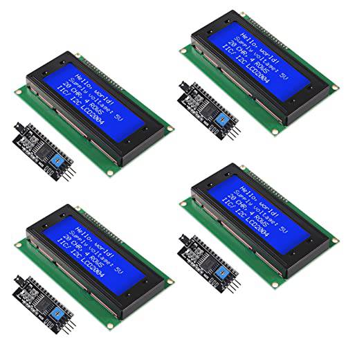 4Pcs 전자제품 LCD2004 모듈 디스플레이 모니터 LCD2004 2004 20X4 5V 캐릭터 블루 컬러 LCD 스크린 LCD 디스플레이 IIC I2C Serial 인터페이스 어댑터 모듈