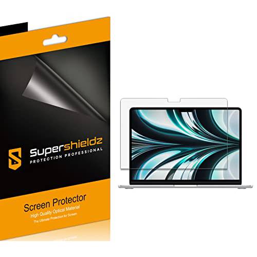 (3 팩) Supershieldz Designed New 맥북 에어 13.6 인치 (M2 칩, 2022 출시) 화면보호필름, 액정보호필름, 하이 해상도 클리어 쉴드 (애완동물)