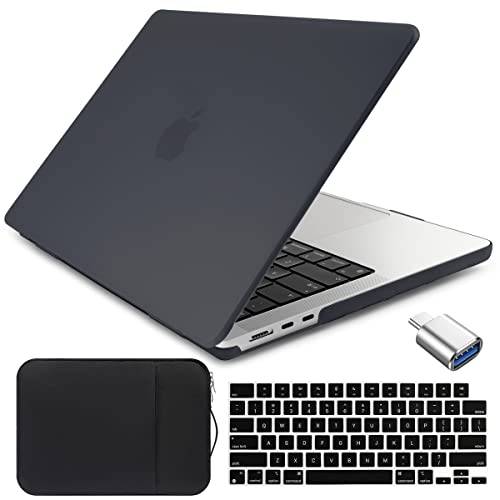 Batianda 호환가능한 New 맥북 에어 13.6 인치 케이스 2022 M2 칩 모델 A2681, 하드 쉘 케이스 듀러블 노트북 슬리브 백&  키보드 커버, 프로스트,프로스티드 블랙