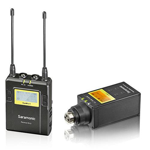 Saramonic UWMIC9 UHF 무선 XLR 마이크,마이크로폰 시스템 XLR Plug-in 송신기, &  블루투스리시버 Unit 카메라 마운트& XLR/ 3.5mm 출력