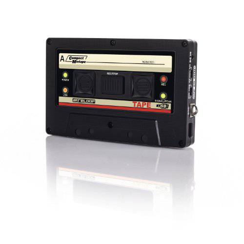 Reloop USB Mixtape 레코더 레트로 카세트 모양, 블랙