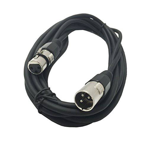 Alphasonik 15 Foot 마이크 케이블 패치 코드 Male to XLR Female 블랙 마이크,마이크로폰 Cables-15’ 밸런스 뱀 싱글