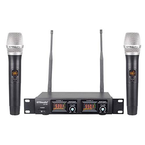 GTD 오디오 UHF 32 변환가능 Frequency 채널 프로페셔널 무선 마이크,마이크로폰 노래방 마이크 시스템 LX22