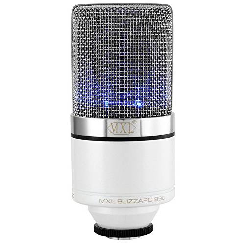 MXL  마이크 990 Blizzard 콘덴서 마이크,마이크로폰 블루 LED 라이트 Podcasting, 음성 Overs, 스튜디오 녹음