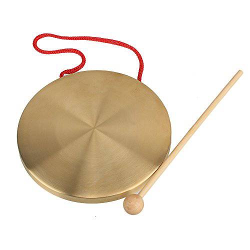 Yibuy 15.5cm 황동 Instruments 구리 Cymbals 오페라 Gong 라운드 플레이 망치 Drumstick
