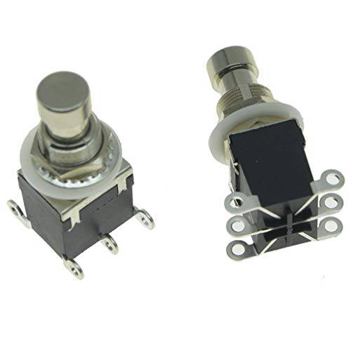 KAISH  팩 of 2 잠금장치 Stomp 6-Pin DPDT 전기,자동,전동 기타 이펙트 페달 스위치 Foot 스위치 Bypass 블랙