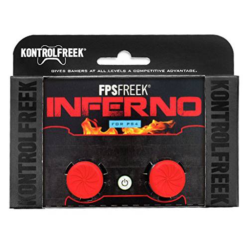 KontrolFreek FPS Freek Inferno 플레이스테이션 4 PS4 컨트롤러 퍼포먼스 썸스틱 2 High-Rise Concave 레드 for