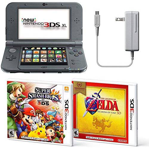 블랙 Nintendo 3DS XL 번들,묶음 Nintendo, AC 어댑터, and 2 풀 게임 3D 모드 (Ages 7+ Years)