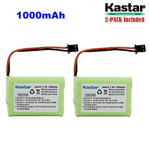 Kastar 2-Pack AAAX3 3.6V MSM 1000mAh Ni-MH 충전식 배터리 Uniden 무선 폰 BT-446 BT446 BP-446 BP446 BT-1005 BT1005 TRU8885 TRU8885-2 TRU88852 TRU8888 TRU9460 TRU9465 TRU9480 TCX-800