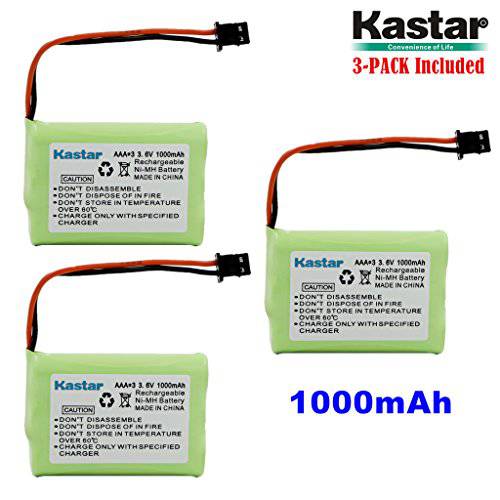Kastar 3-Pack AAAX3 3.6V MSM 1000mAh Ni-MH 충전식 배터리 Uniden 무선 폰 BT-446 BT446 BP-446 BP446 BT-1005 BT1005 TRU8885 TRU8885-2 TRU88852 TRU8888 TRU9460 TRU9465 TRU9480 TCX-800