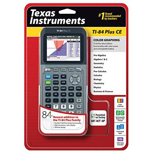 Texas Instruments TI-84 플러스 CE 실버 그래핑 계산기