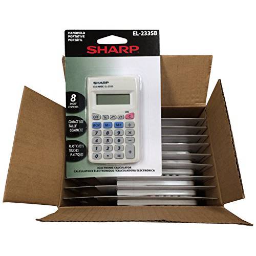 Sharp EL233SB 10 팩 EL233SBX10 계산기, 화이트