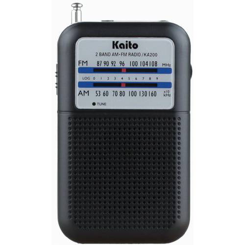 Kaito KA200 포켓 AM FM 라디오 블랙