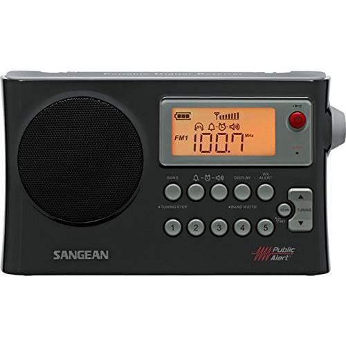 Sangean PR-D4W AM/ FM 날씨 경보 휴대용 라디오 대역폭 Narrowing, AM 오토 트래킹