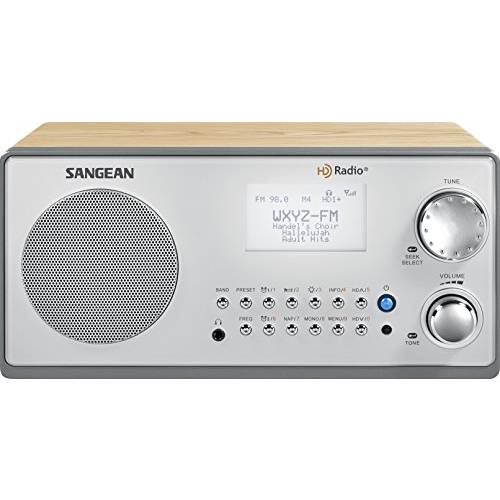 Sangean HDR-18 HD 라디오/ FM-Stereo/ AM 나무 보관함, 캐비넷 테이블 탑 라디오