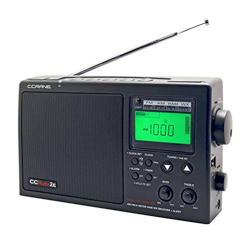 C. Crane CCRadio-2E 강화 휴대용 AM FM 날씨 and 2-Meter Ham 밴드 (블랙) CC2BE
