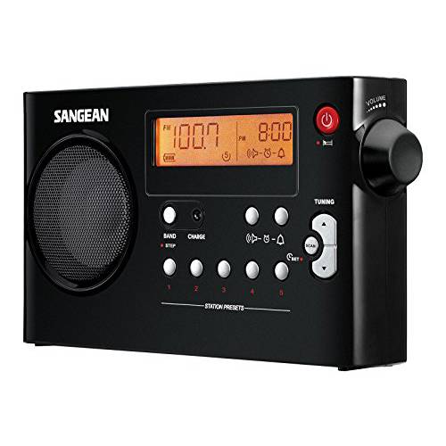 Sangean PR-D7 BK AM FM 디지털 충전식 휴대용 라디오 - 블랙