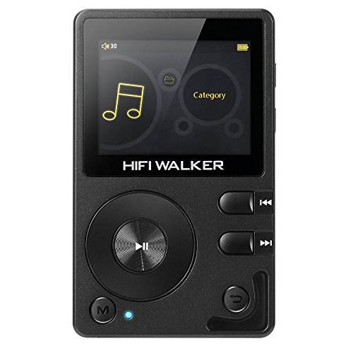HIFI WALKER H2 고 해상도 무손실 MP3 블루투스 FLAC WAV 디지털 오디오 플레이어 휴대용 16GB 마이크로SD 카드 and HD 오디오 이어폰
