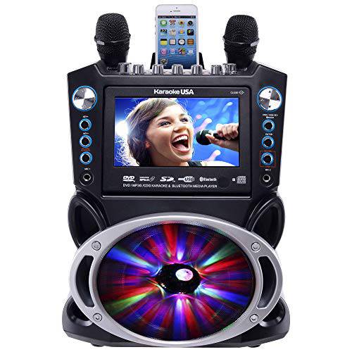 Karaoke USA GF842 DVD/ CDG/ MP3G 노래방 머신 7 TFT 컬러 스크린, LP레코드, 블루투스 and LED 동기화 라이트