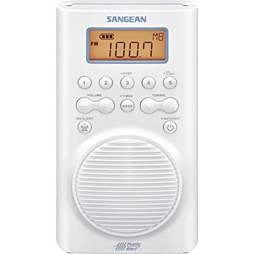 Sangean H205 AM/ FM 날씨 경보 방수 샤워 라디오