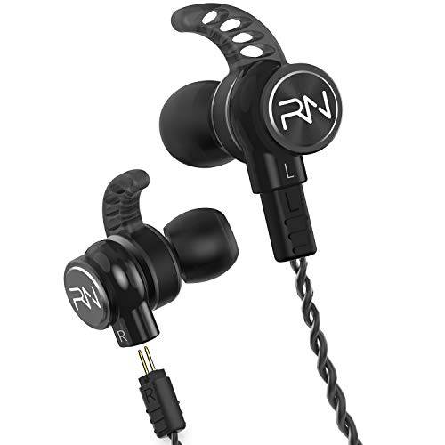 RevoNext RX6 in-Ear 헤드폰,헤드셋, 듀얼 드라이버 소음 차단 이어폰, 이어버드 Banlanced 전기자 다이나믹 유선 인이어 이어폰, 이어버드 하이파이 딥 베이스 헤드폰,헤드셋 2 머리핀,헤어핀,삔 탈착식 오디오 케이블 (블랙 no 마이크)
