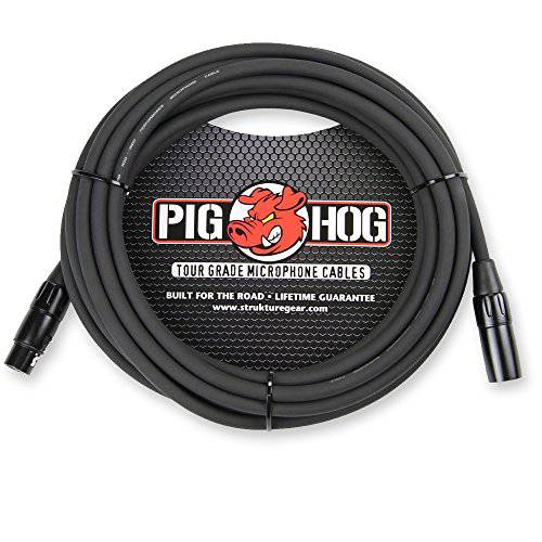 Pig Hog 8mm 마이크 케이블, 20ft XLR Tour 등급 마이크,마이크로폰 케이블 - 4 팩