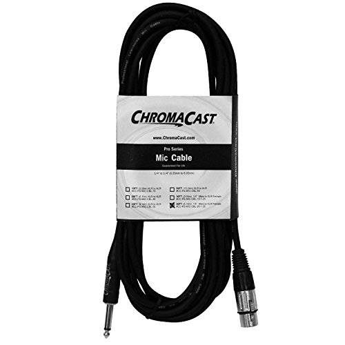 ChromaCast  프로 Series 20 Foot 1/ 4 Male to XLR Female 마이크,마이크로폰 케이블, 블랙